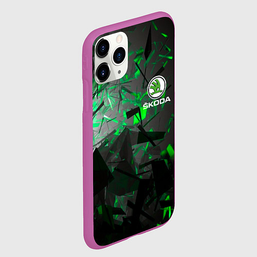 Чехол iPhone 11 Pro матовый SKODA / 3D-Фиолетовый – фото 2