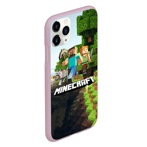 Чехол iPhone 11 Pro матовый Minecraft / 3D-Розовый – фото 2