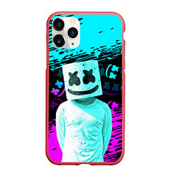 Чехол iPhone 11 Pro матовый Fortnite Marshmello, цвет: 3D-красный