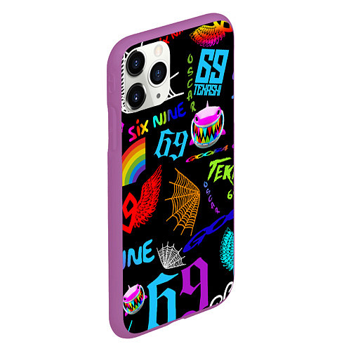 Чехол iPhone 11 Pro матовый 6IX9INE / 3D-Фиолетовый – фото 2