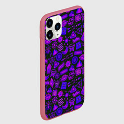 Чехол iPhone 11 Pro матовый Узоры символы этнический шаман, цвет: 3D-малиновый — фото 2