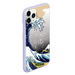 Чехол iPhone 11 Pro матовый The great wave off kanagawa, цвет: 3D-светло-сиреневый — фото 2