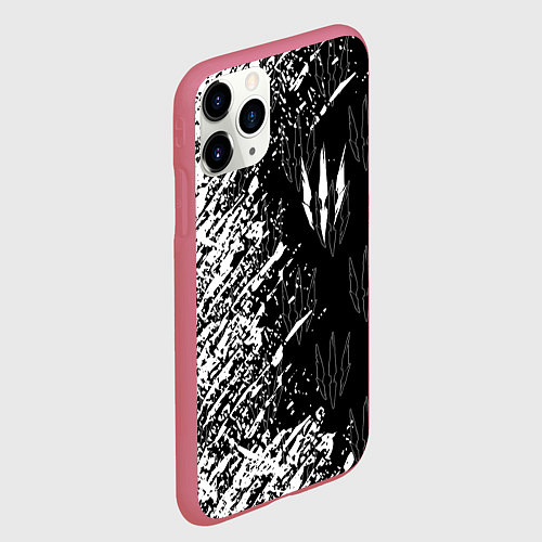 Чехол iPhone 11 Pro матовый The Witcher / 3D-Малиновый – фото 2
