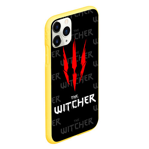 Чехол iPhone 11 Pro матовый The Witcher / 3D-Желтый – фото 2