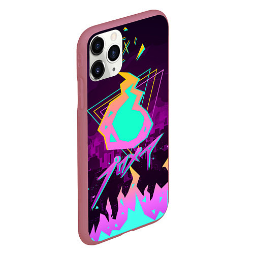 Чехол iPhone 11 Pro матовый PROMARE / 3D-Малиновый – фото 2