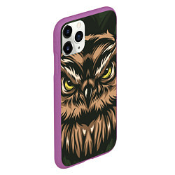 Чехол iPhone 11 Pro матовый Хищная сова, цвет: 3D-фиолетовый — фото 2