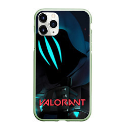 Чехол iPhone 11 Pro матовый VALORANT OMEN, цвет: 3D-салатовый