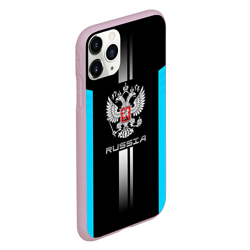 Чехол iPhone 11 Pro матовый Russia / 3D-Розовый – фото 2