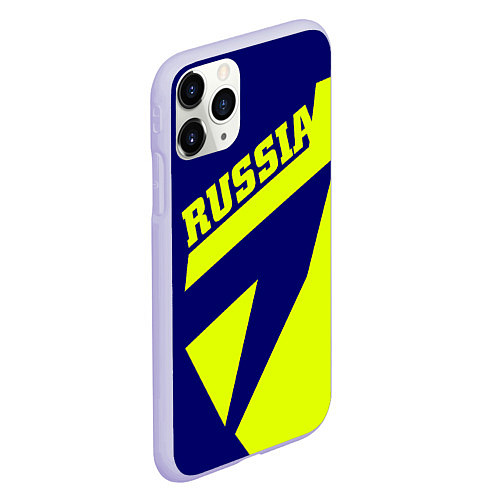 Чехол iPhone 11 Pro матовый Russia / 3D-Светло-сиреневый – фото 2