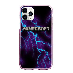 Чехол iPhone 11 Pro матовый MINECRAFT, цвет: 3D-розовый