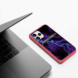 Чехол iPhone 11 Pro матовый MINECRAFT, цвет: 3D-красный — фото 2