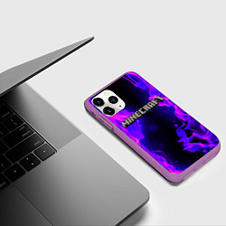 Чехол iPhone 11 Pro матовый MINECRAFT, цвет: 3D-фиолетовый — фото 2
