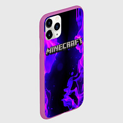 Чехол iPhone 11 Pro матовый MINECRAFT, цвет: 3D-фиолетовый — фото 2