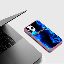 Чехол iPhone 11 Pro матовый MINECRAFT, цвет: 3D-малиновый — фото 2