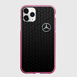 Чехол iPhone 11 Pro матовый MERCEDES-BENZ AMG, цвет: 3D-малиновый
