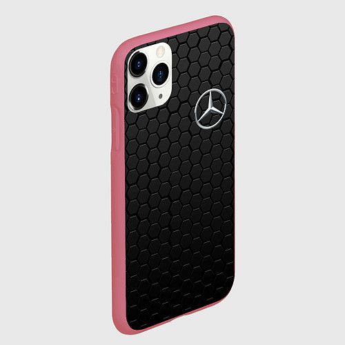 Чехол iPhone 11 Pro матовый MERCEDES-BENZ AMG / 3D-Малиновый – фото 2