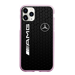 Чехол iPhone 11 Pro матовый MERCEDES-BENZ AMG, цвет: 3D-розовый