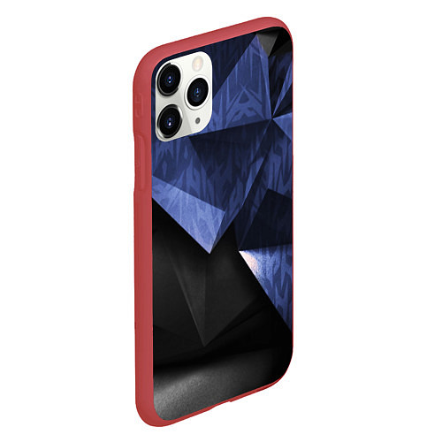 Чехол iPhone 11 Pro матовый GEOMETRY DARK / 3D-Красный – фото 2