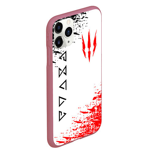 Чехол iPhone 11 Pro матовый THE WITCHER / 3D-Малиновый – фото 2