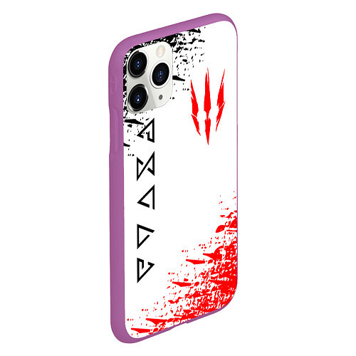 Чехол iPhone 11 Pro матовый THE WITCHER / 3D-Фиолетовый – фото 2