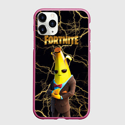 Чехол iPhone 11 Pro матовый Peely Fortnite, цвет: 3D-малиновый