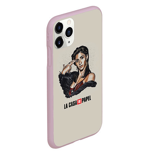 Чехол iPhone 11 Pro матовый БУМАЖНЫЙ ДОМ / 3D-Розовый – фото 2
