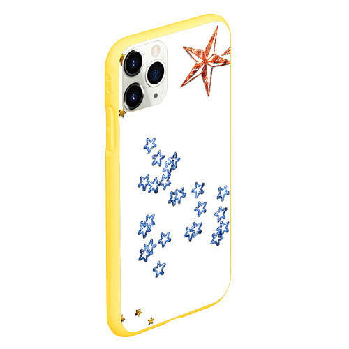 Чехол iPhone 11 Pro матовый Звёзды / 3D-Желтый – фото 2