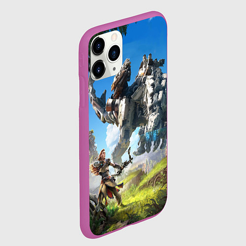 Чехол iPhone 11 Pro матовый HORIZON ZERO DAWN / 3D-Фиолетовый – фото 2