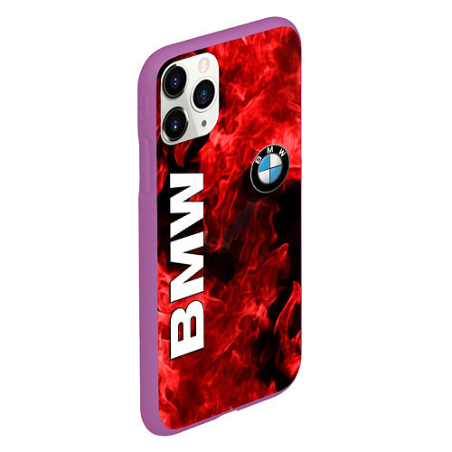 Чехол iPhone 11 Pro матовый BMW FIRE / 3D-Фиолетовый – фото 2