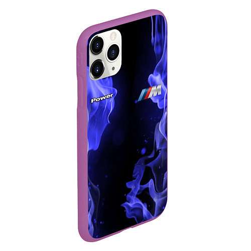 Чехол iPhone 11 Pro матовый BMW FIRE / 3D-Фиолетовый – фото 2