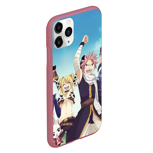 Чехол iPhone 11 Pro матовый FAIRY TAIL ХВОСТ ФЕИ / 3D-Малиновый – фото 2