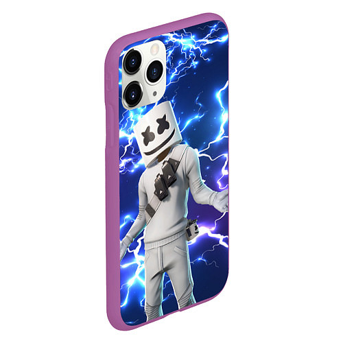 Чехол iPhone 11 Pro матовый FORTNITE x MARSHMELLO / 3D-Фиолетовый – фото 2