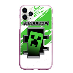 Чехол iPhone 11 Pro матовый Minecraft, цвет: 3D-розовый