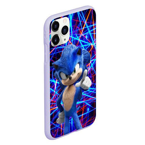 Чехол iPhone 11 Pro матовый Sonic / 3D-Светло-сиреневый – фото 2