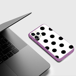 Чехол iPhone 11 Pro матовый Горошeк, цвет: 3D-фиолетовый — фото 2