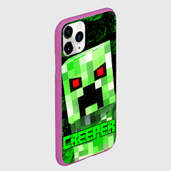 Чехол iPhone 11 Pro матовый MINECRAFT CREEPER, цвет: 3D-фиолетовый — фото 2