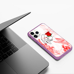 Чехол iPhone 11 Pro матовый PYTN X ROSE, цвет: 3D-фиолетовый — фото 2