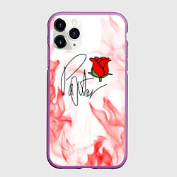 Чехол iPhone 11 Pro матовый PYTN X ROSE, цвет: 3D-фиолетовый