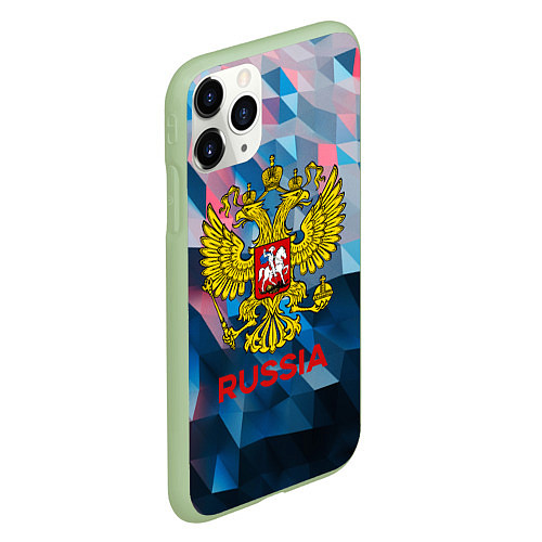 Чехол iPhone 11 Pro матовый RUSSIA / 3D-Салатовый – фото 2