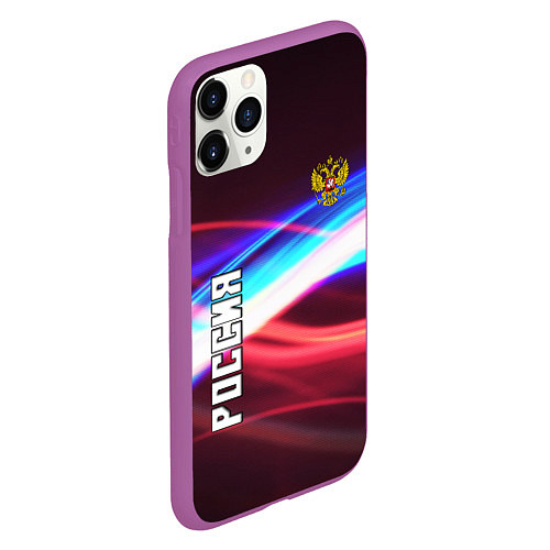 Чехол iPhone 11 Pro матовый RUSSIA SPORT / 3D-Фиолетовый – фото 2