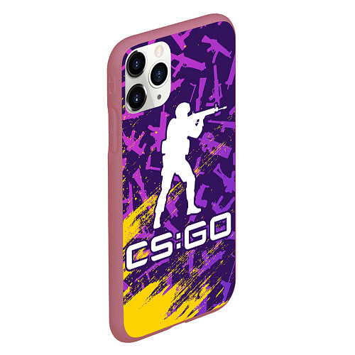 Чехол iPhone 11 Pro матовый CS GO КС ГО / 3D-Малиновый – фото 2