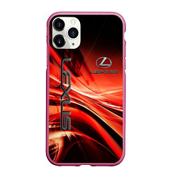 Чехол iPhone 11 Pro матовый LEXUS, цвет: 3D-малиновый