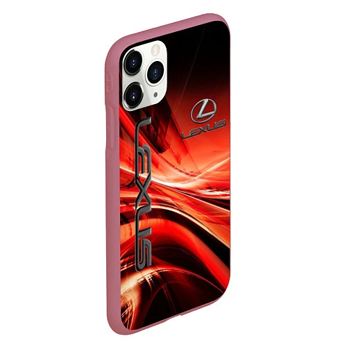 Чехол iPhone 11 Pro матовый LEXUS / 3D-Малиновый – фото 2