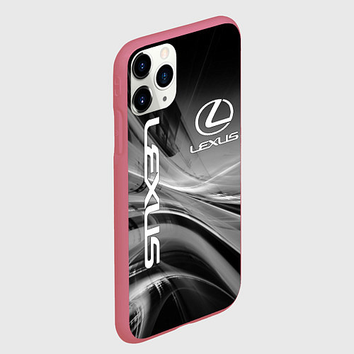 Чехол iPhone 11 Pro матовый LEXUS / 3D-Малиновый – фото 2