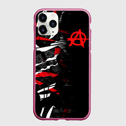 Чехол iPhone 11 Pro матовый Анархия, цвет: 3D-малиновый