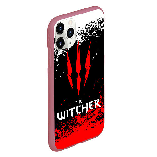 Чехол iPhone 11 Pro матовый The Witcher / 3D-Малиновый – фото 2