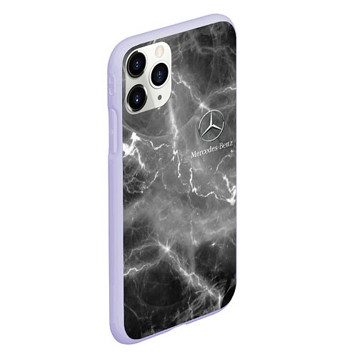 Чехол iPhone 11 Pro матовый MERCEDES / 3D-Светло-сиреневый – фото 2