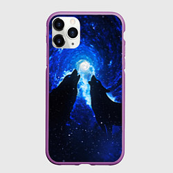 Чехол iPhone 11 Pro матовый ВОЛКИ D, цвет: 3D-фиолетовый