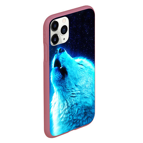 Чехол iPhone 11 Pro матовый ВОЛЧИЙ ВОЙ D / 3D-Малиновый – фото 2