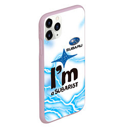 Чехол iPhone 11 Pro матовый SUBARU, цвет: 3D-розовый — фото 2